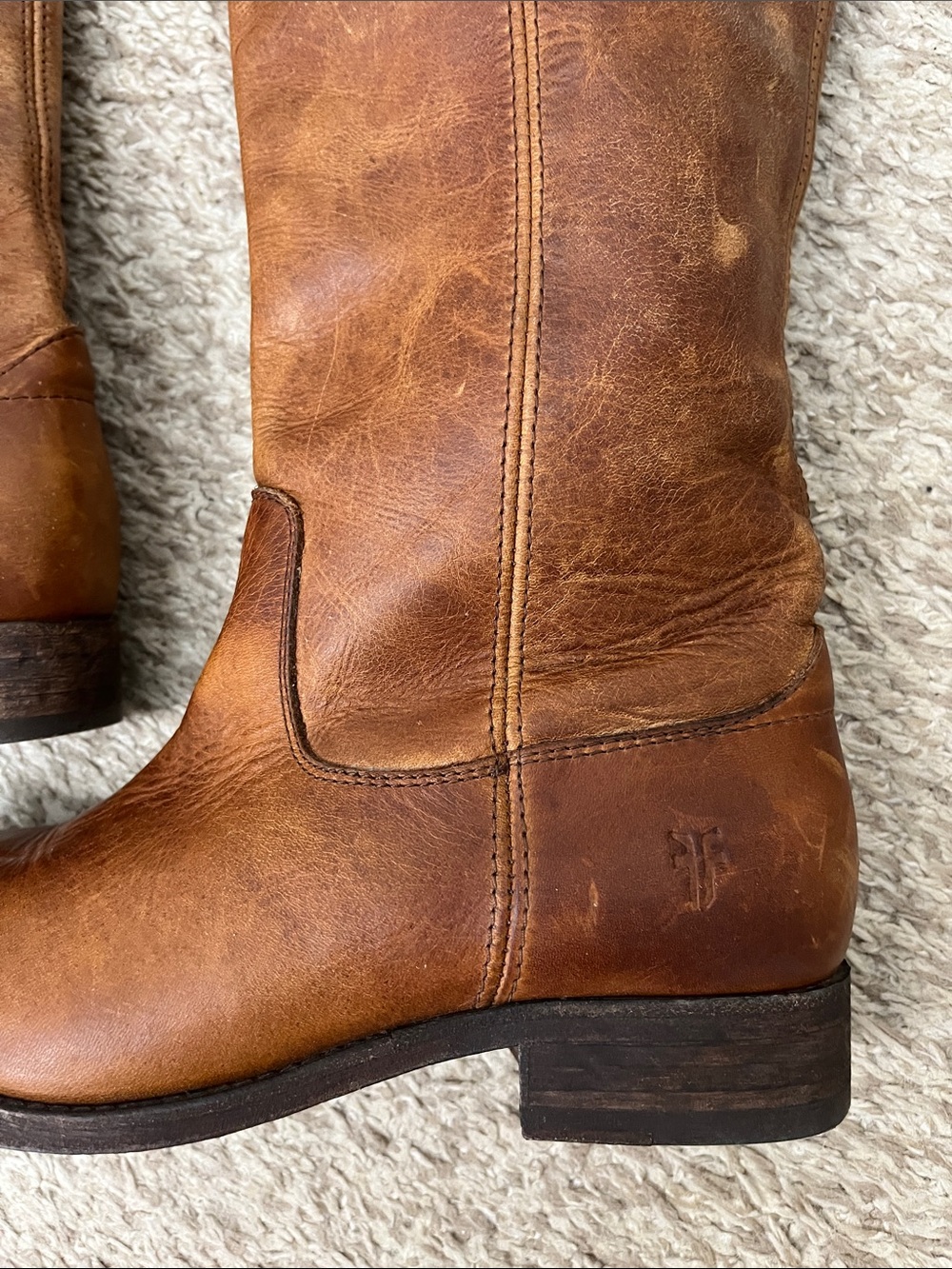 Frye Cara Boots in Cognac Leather - Size 6.5 B - Picture 5 of 16